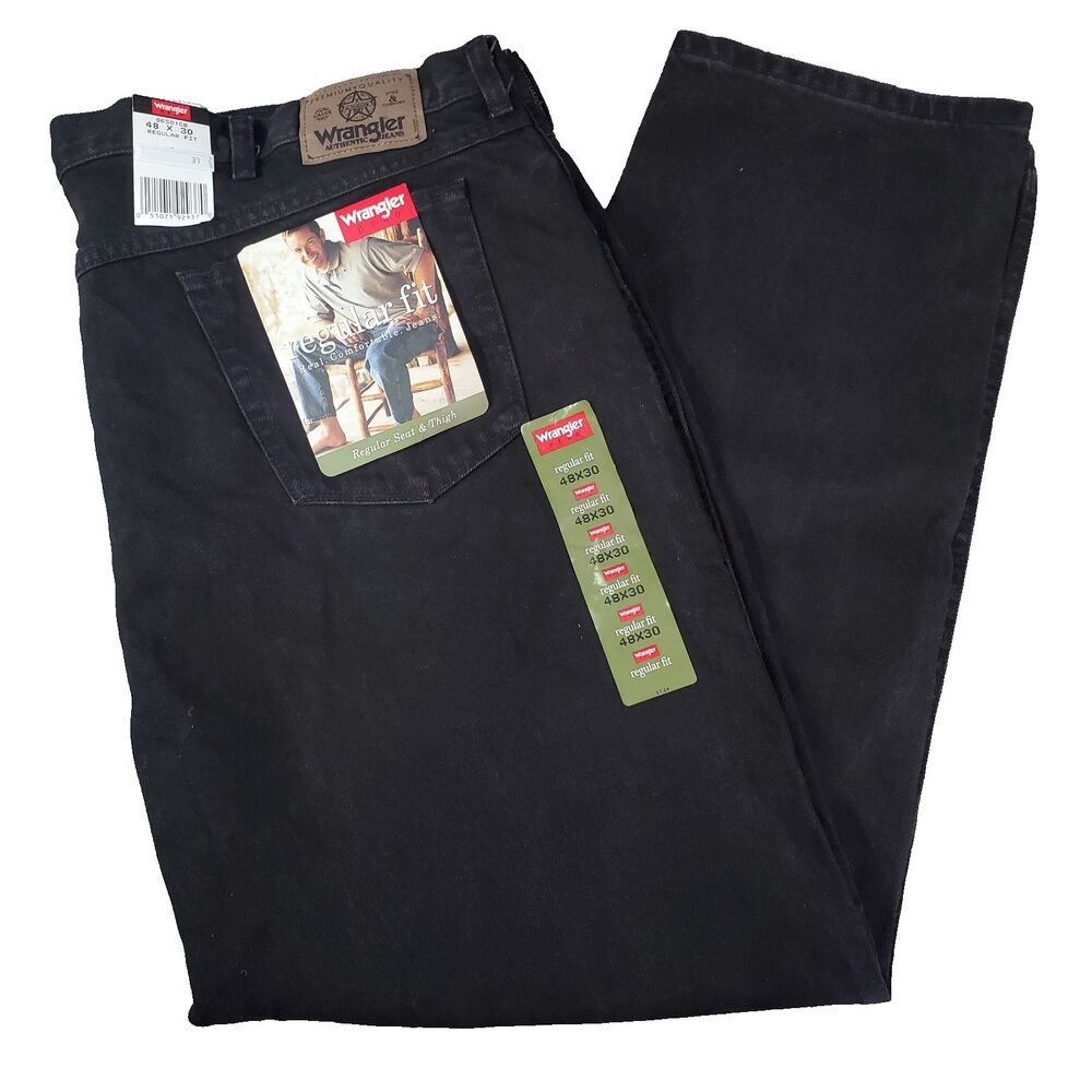 Wrangler Five Star Men's 48x30 Black Regular Fit Jeans 96501CB NWT